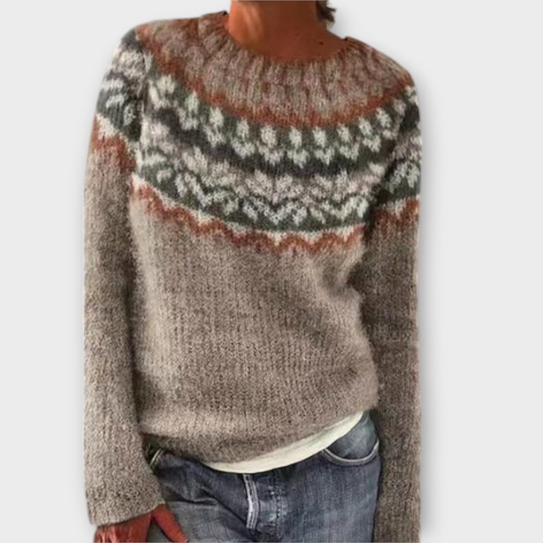 Vintage-Strickpullover für Damen – Ansicht 3