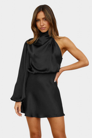 Mara – Drapiertes One-Shoulder-Minikleid für Damen – Ansicht 14