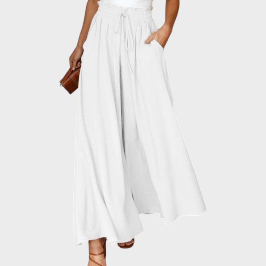 Tory | Coole Seidenhose mit hohem Bund und weitem Bein