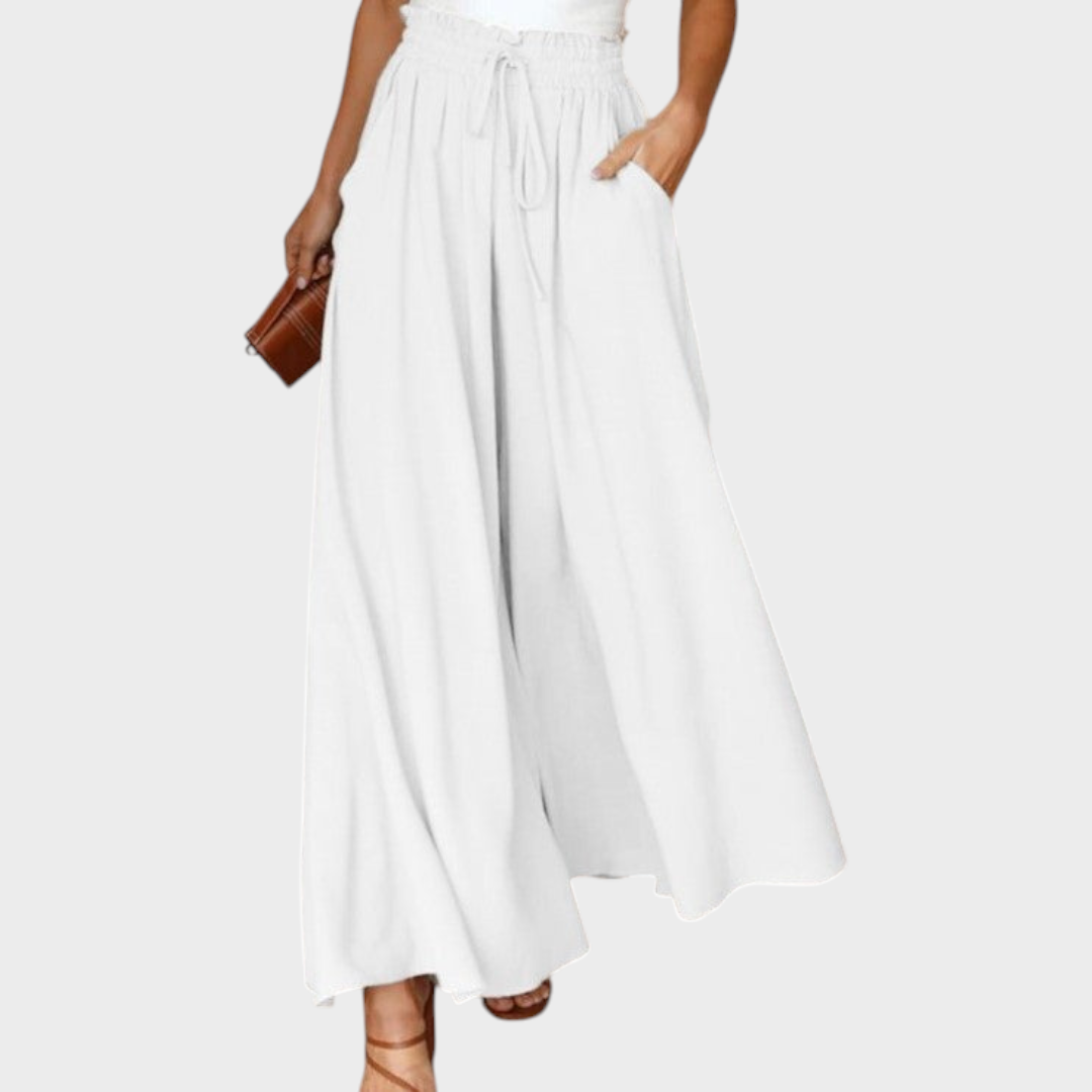 Tory | Coole Seidenhose mit hohem Bund und weitem Bein