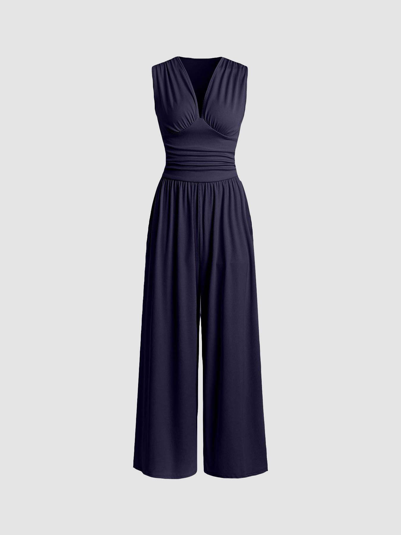 Charity – Eleganter ärmelloser Jumpsuit für Damen mit weitem Hosenbein – Ansicht 5