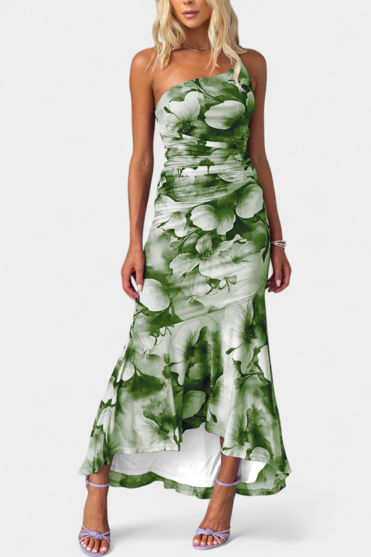 Abigail – Langärmeliges florales Damenkleid aus Blumen-Mesh – Ansicht 2
