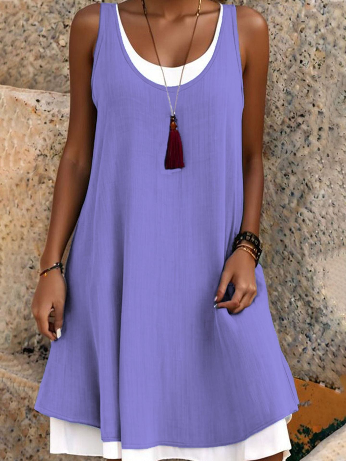 Klara | Trägerloses Sommerkleid im Layering-Look