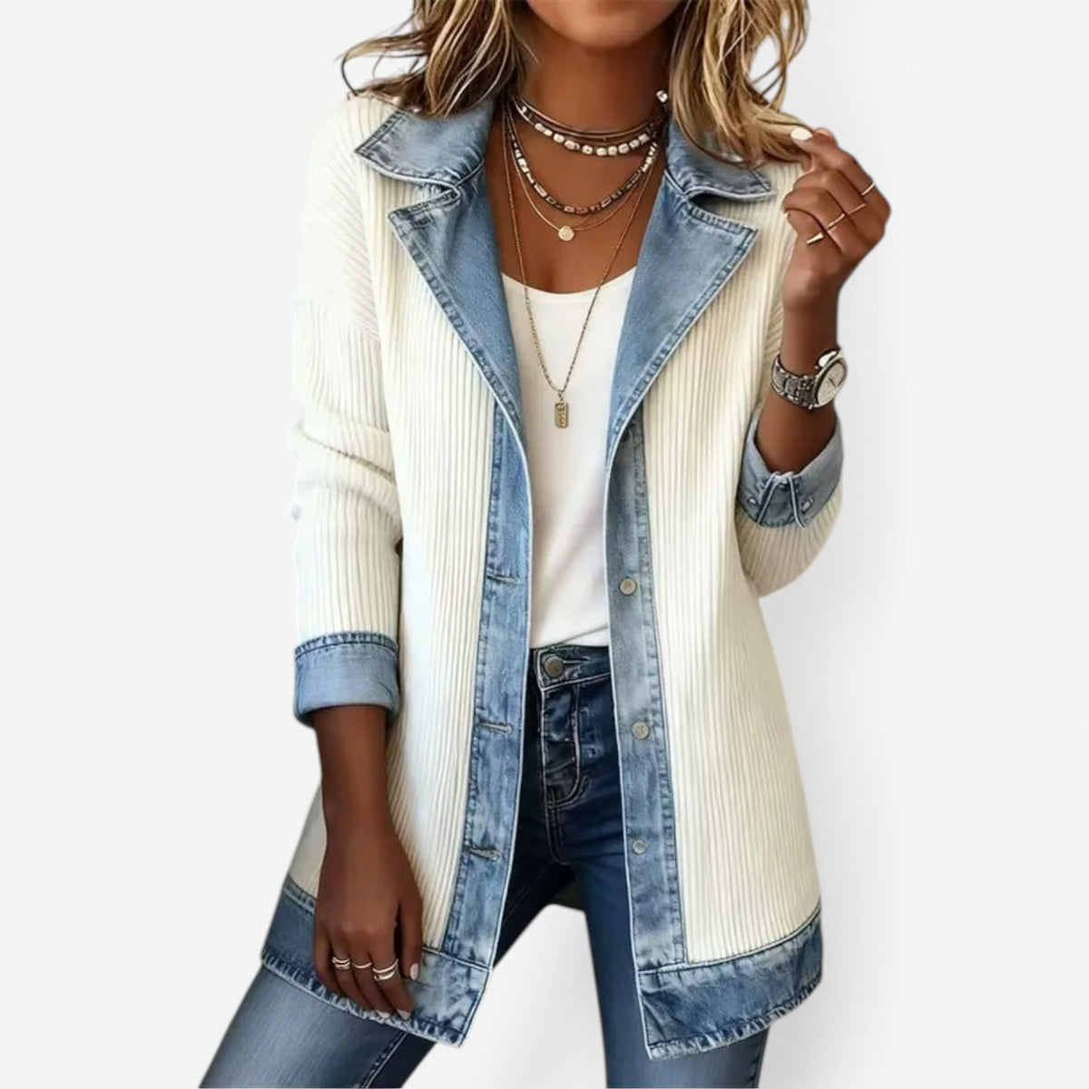 Elegante Damen-Jeansjacke