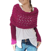 Maribel – Strickbluse-Schal für Damen mit Lochmuster und langen Ärmeln – Ansicht 5