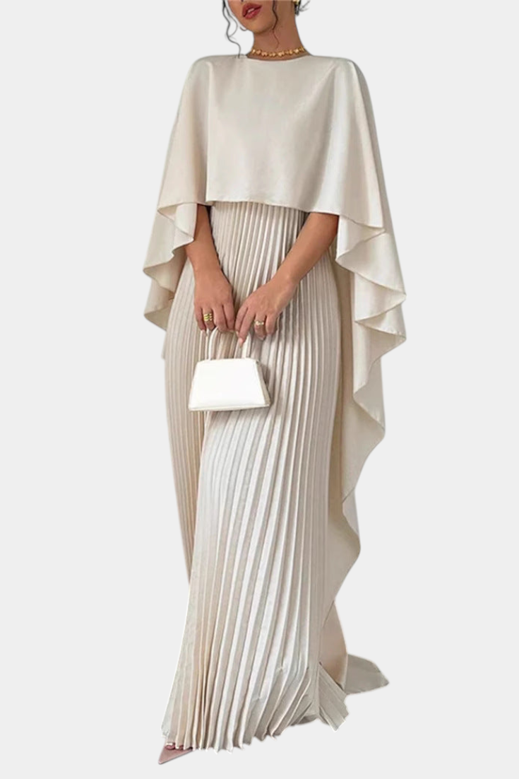 Jane – Maxikleid für Damen mit hohem Kragen und Rüschenärmeln