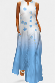 Enna – Mehrfarbiges ärmelloses Damenkleid mit V-Ausschnitt – Ansicht 7