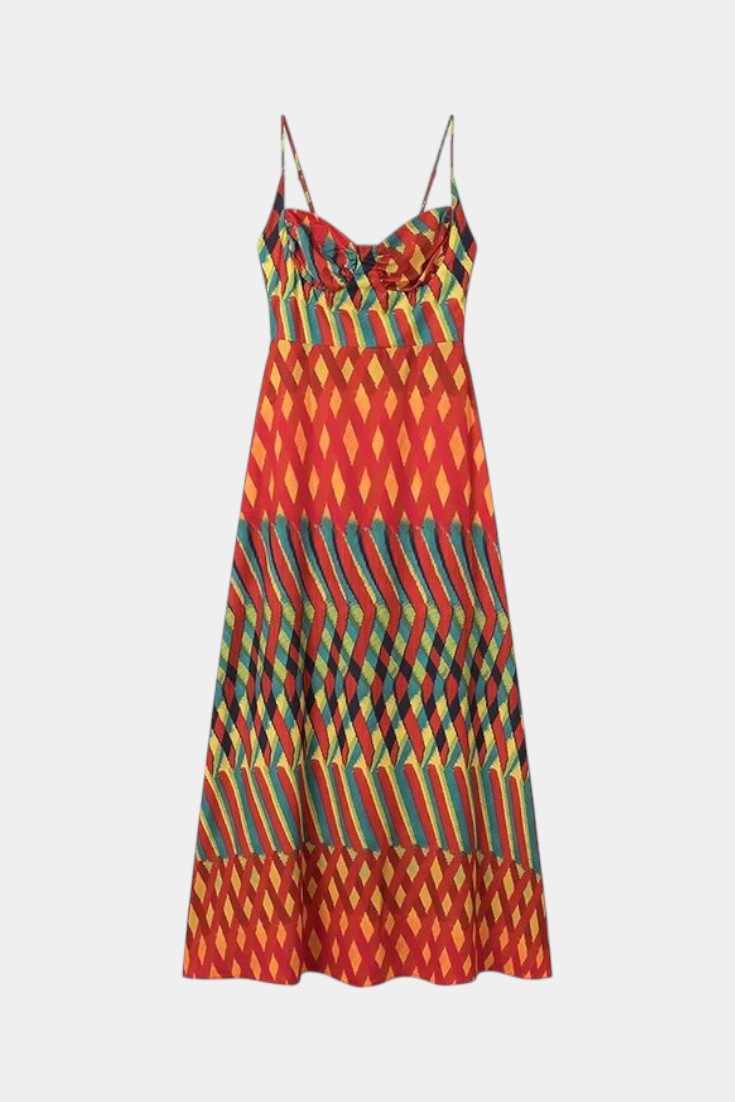 Oceana Neckholder-Maxikleid mit abstraktem Muster