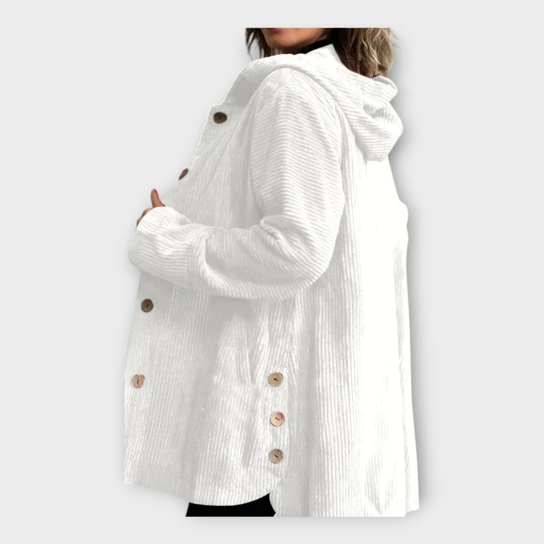 Cordia – Langer lässiger Damenmantel mit Kapuze – Ansicht 11