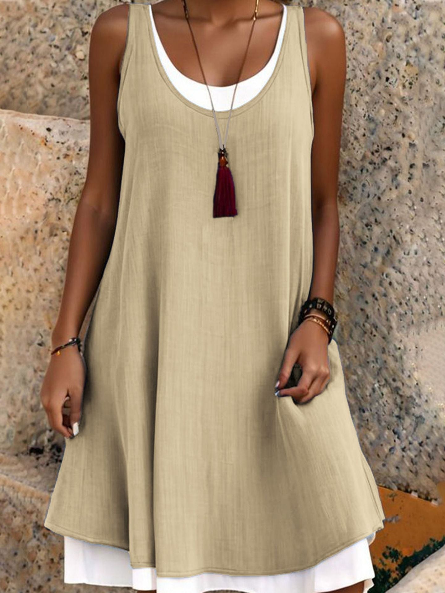 Klara | Trägerloses Sommerkleid im Layering-Look