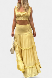 Damen-Set Ilys mit Spitzen-Crop-Top und langem Rock – Ansicht 5