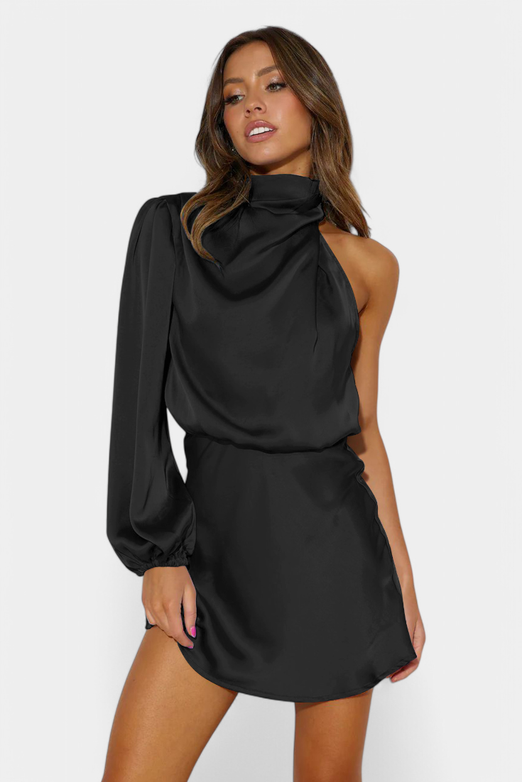 Mara – Drapiertes One-Shoulder-Minikleid für Damen – Ansicht 13