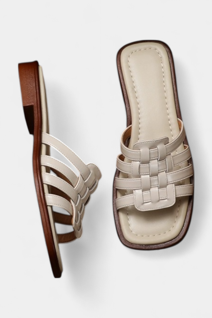Flache geflochtene Damen-Sandalen Roma – Ansicht 4