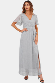 Damen-Maxi-Wickelkleid Esperanza mit Volantärmeln – Ansicht 4