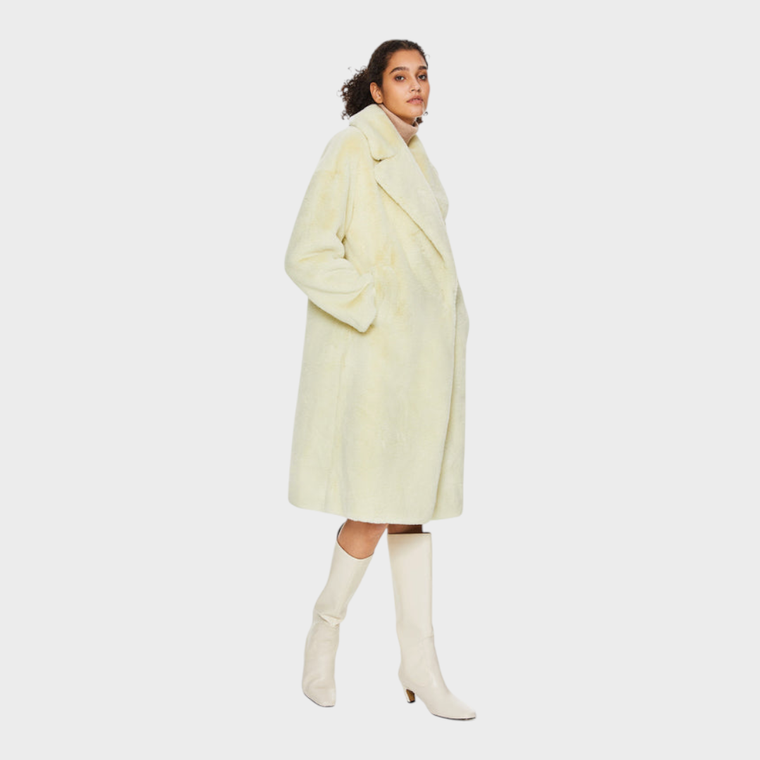Delaney – Oversized lange Damen-Sherpa-Fleecejacke – Ansicht 9