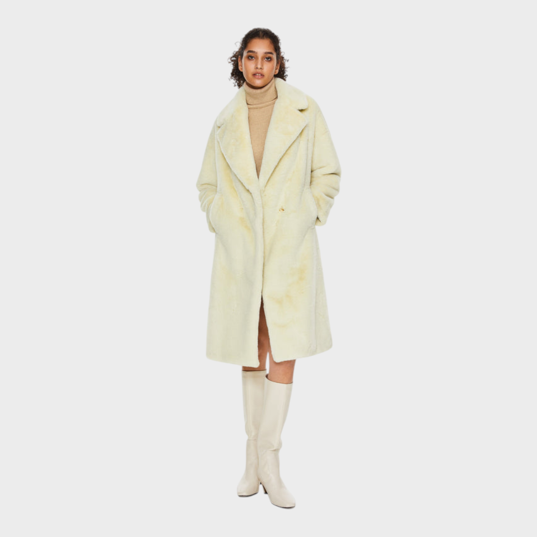 Delaney – Oversized lange Damen-Sherpa-Fleecejacke – Ansicht 3