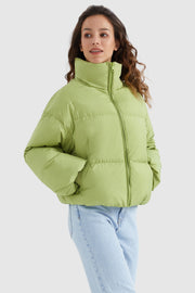 Dela – Kurzer Oversize-Daunenmantel für Damen – Ansicht 90