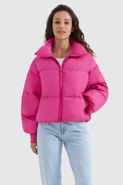 Dela – Kurzer Oversize-Daunenmantel für Damen – Ansicht 28