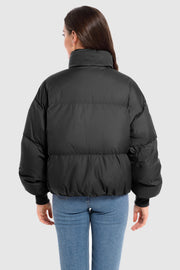 Dela – Kurzer Oversize-Daunenmantel für Damen – Ansicht 17