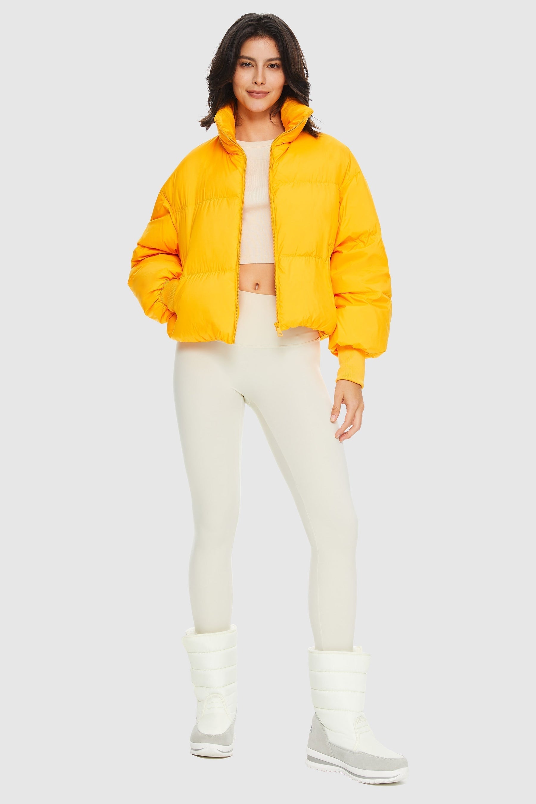 Dela – Kurzer Oversize-Daunenmantel für Damen – Ansicht 31