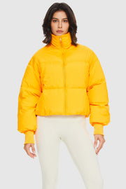 Dela – Kurzer Oversize-Daunenmantel für Damen – Ansicht 32