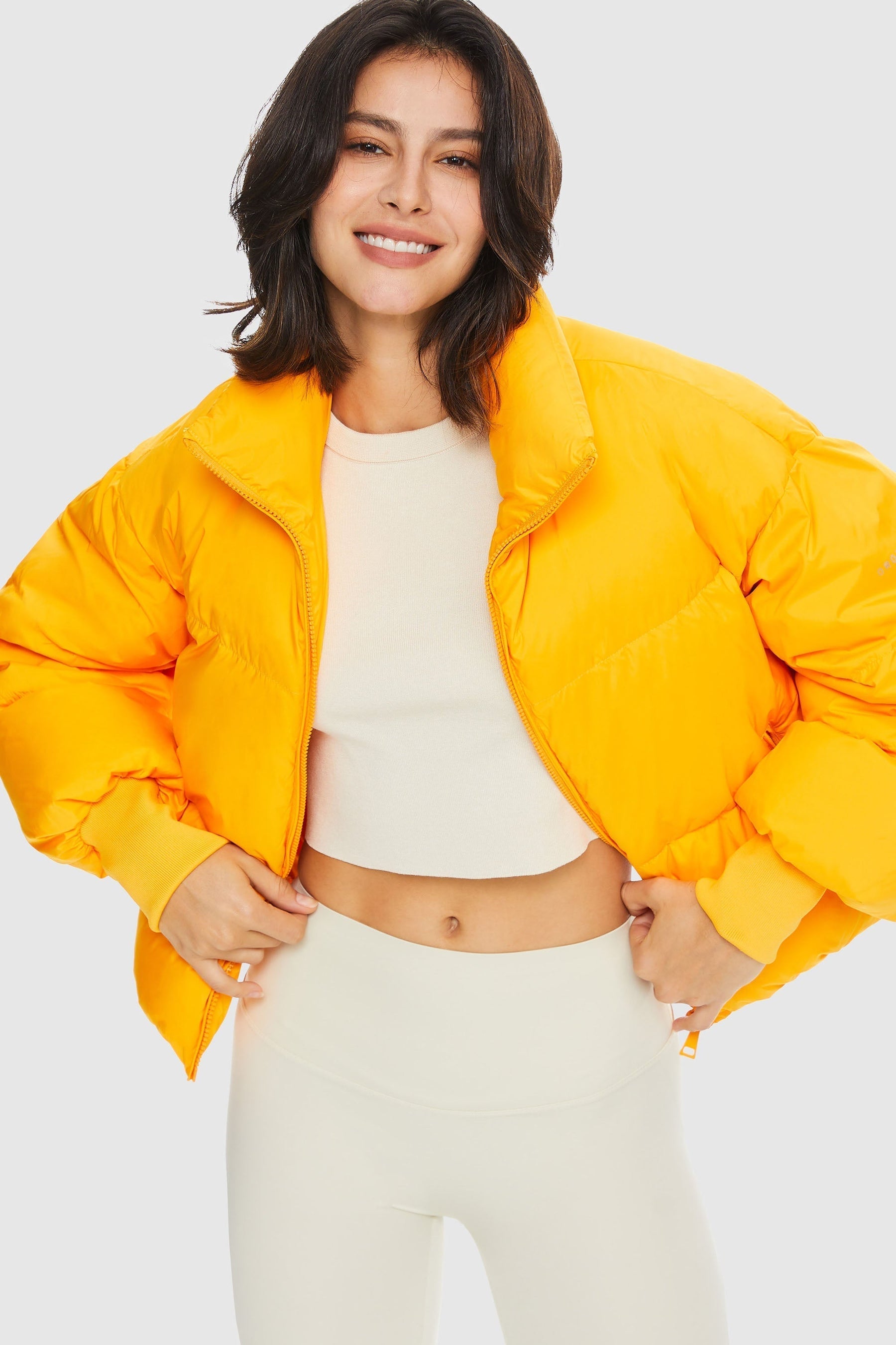 Dela – Kurzer Oversize-Daunenmantel für Damen – Ansicht 33