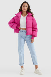 Dela – Kurzer Oversize-Daunenmantel für Damen – Ansicht 27