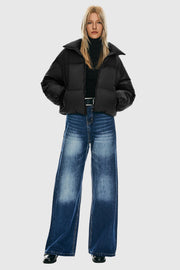 Dela – Kurzer Oversize-Daunenmantel für Damen – Ansicht 9