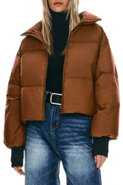 Dela – Kurzer Oversize-Daunenmantel für Damen – Ansicht 87
