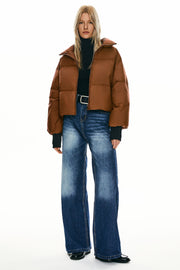 Dela – Kurzer Oversize-Daunenmantel für Damen – Ansicht 80
