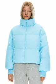 Dela – Kurzer Oversize-Daunenmantel für Damen – Ansicht 66
