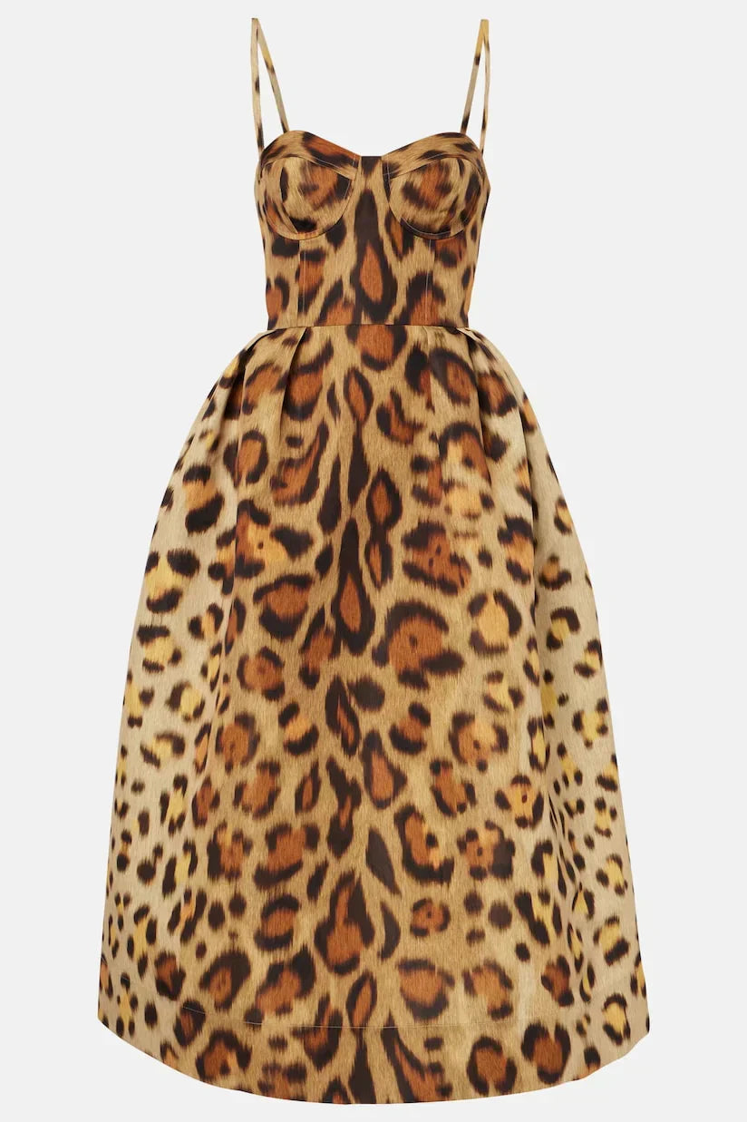 Tiana – Midikleid für Damen mit Bustier und Leopardenmuster – Ansicht 5