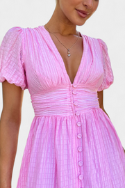 Mélia – Maxikleid für Damen mit V-Ausschnitt und Puffärmeln – Ansicht 10