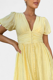 Mélia – Maxikleid für Damen mit V-Ausschnitt und Puffärmeln – Ansicht 7
