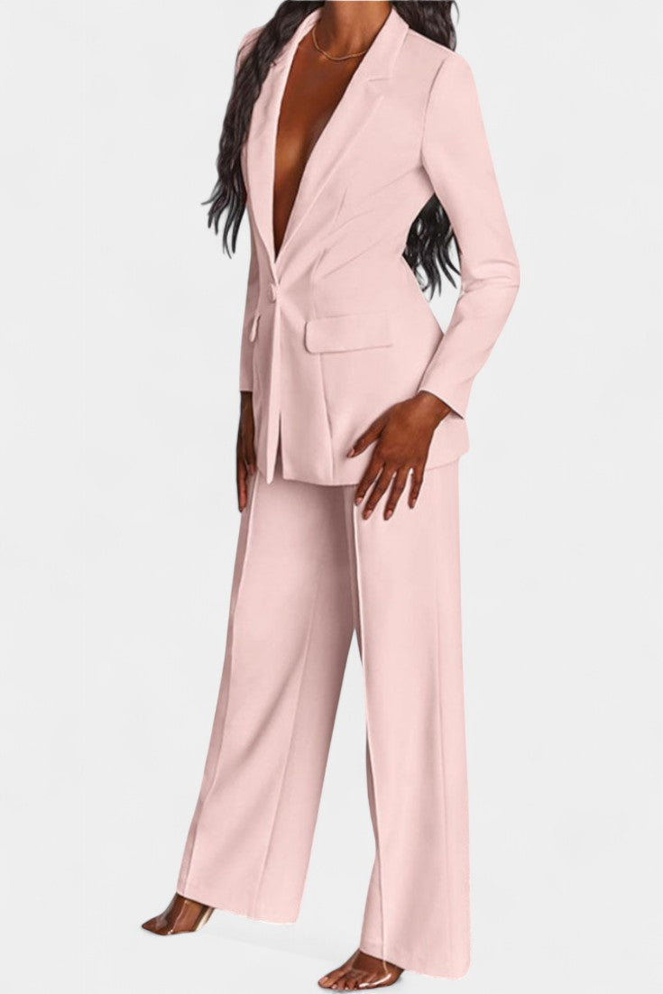 Marnie Set aus tailliertem Blazer und weit geschnittener Hose