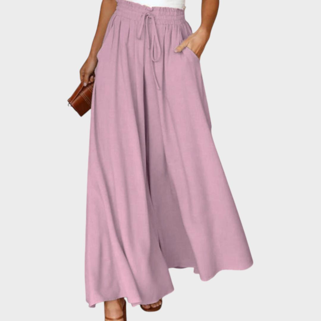 Tory | Coole Seidenhose mit hohem Bund und weitem Bein