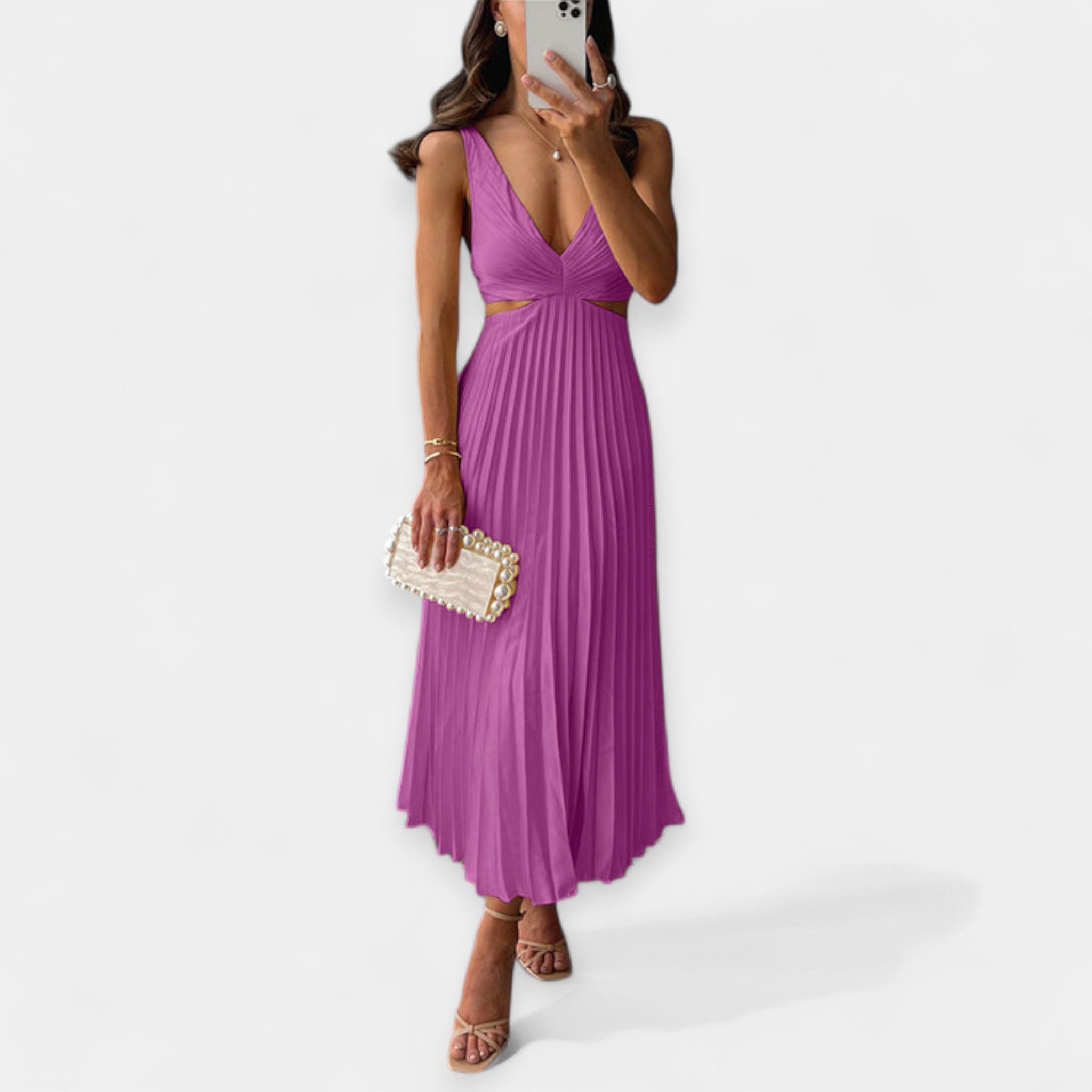 Plissiertes Maxikleid