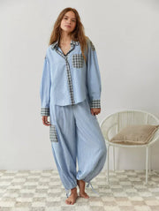 Sarah – Damen-Pyjama-Set mit Oberteil und Hose – Ansicht 8