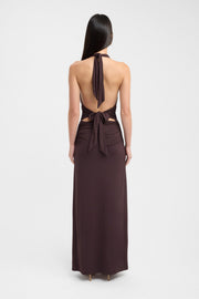 Neckholder-Maxikleid Sariah für Damen mit gerafftem Oberteil – Ansicht 3