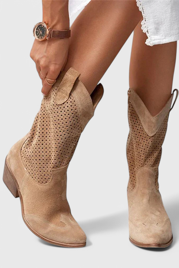 Anna – Denim-Cowboystiefel für Damen mit seitlichem Reißverschluss – Ansicht 5