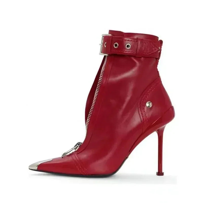 Damen-Lederstiefeletten Valette mit Reißverschluss – Ansicht 7