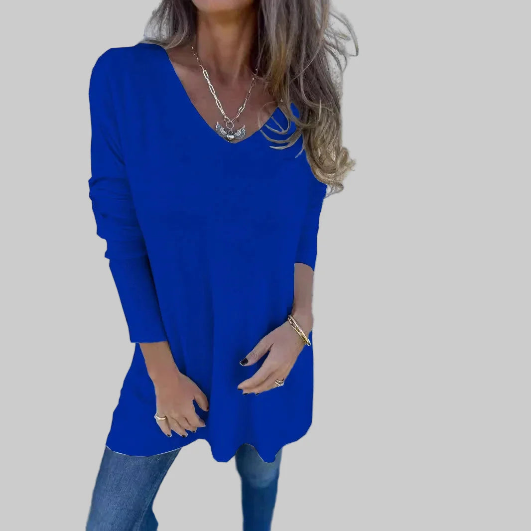 Jynae – Bequemes Oversize-Top für Damen mit V-Ausschnitt – Ansicht 4