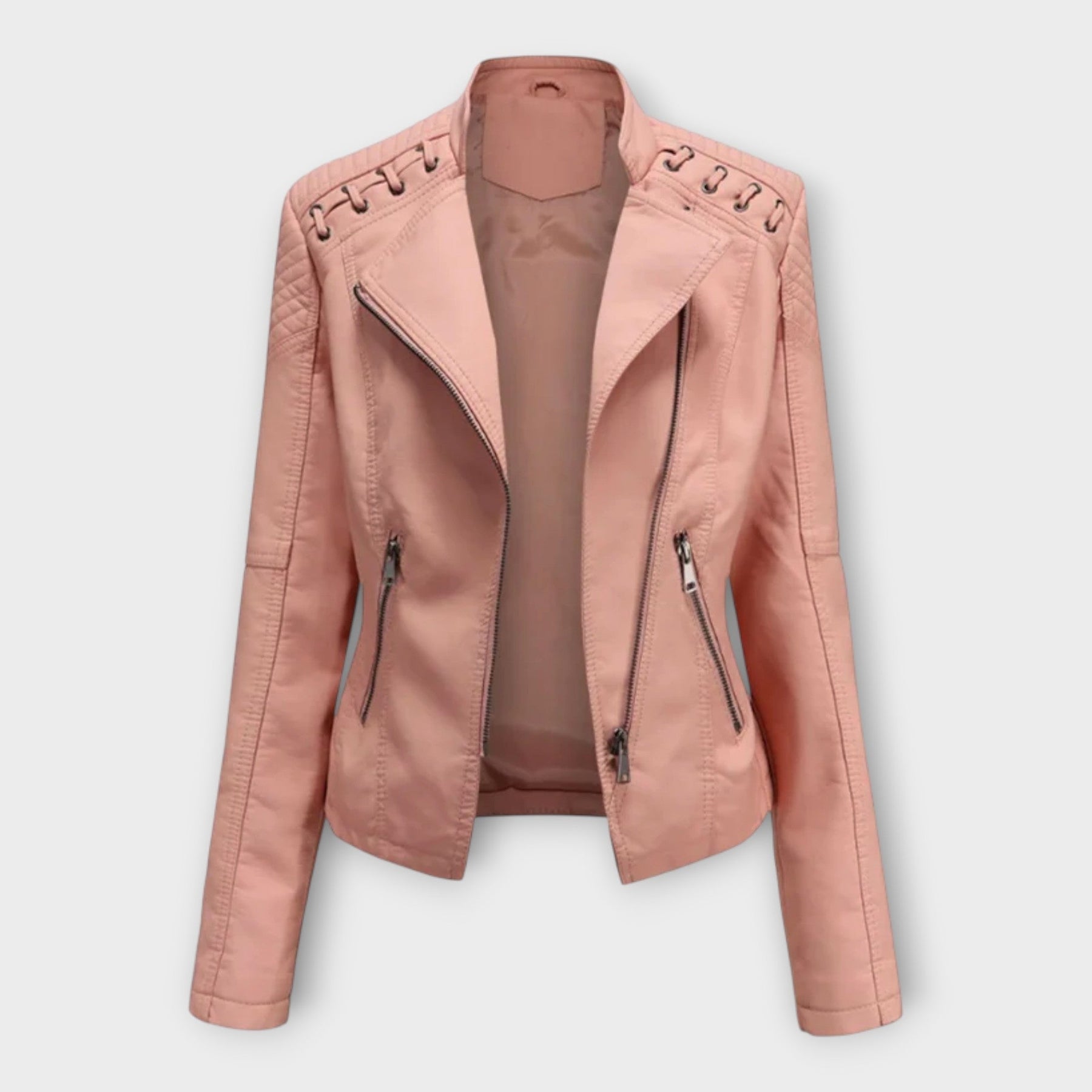Claire – Moderne elegante Lederjacke für Damen – Ansicht 3