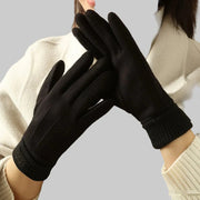 Elena – Touchscreen-Handschuhe für Damen aus Kaschmirmischung in Beige – Ansicht 9