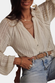 Weiße Boho-Spitzenbluse Hanalei für Damen – Ansicht 2