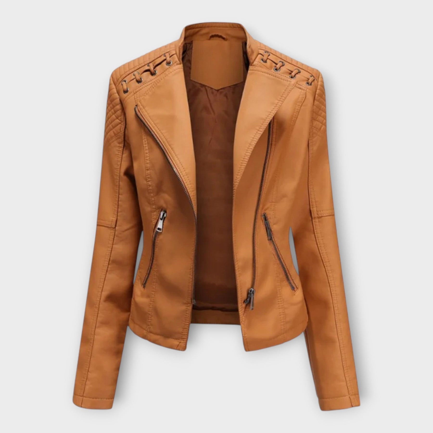 Claire – Moderne elegante Lederjacke für Damen – Ansicht 4