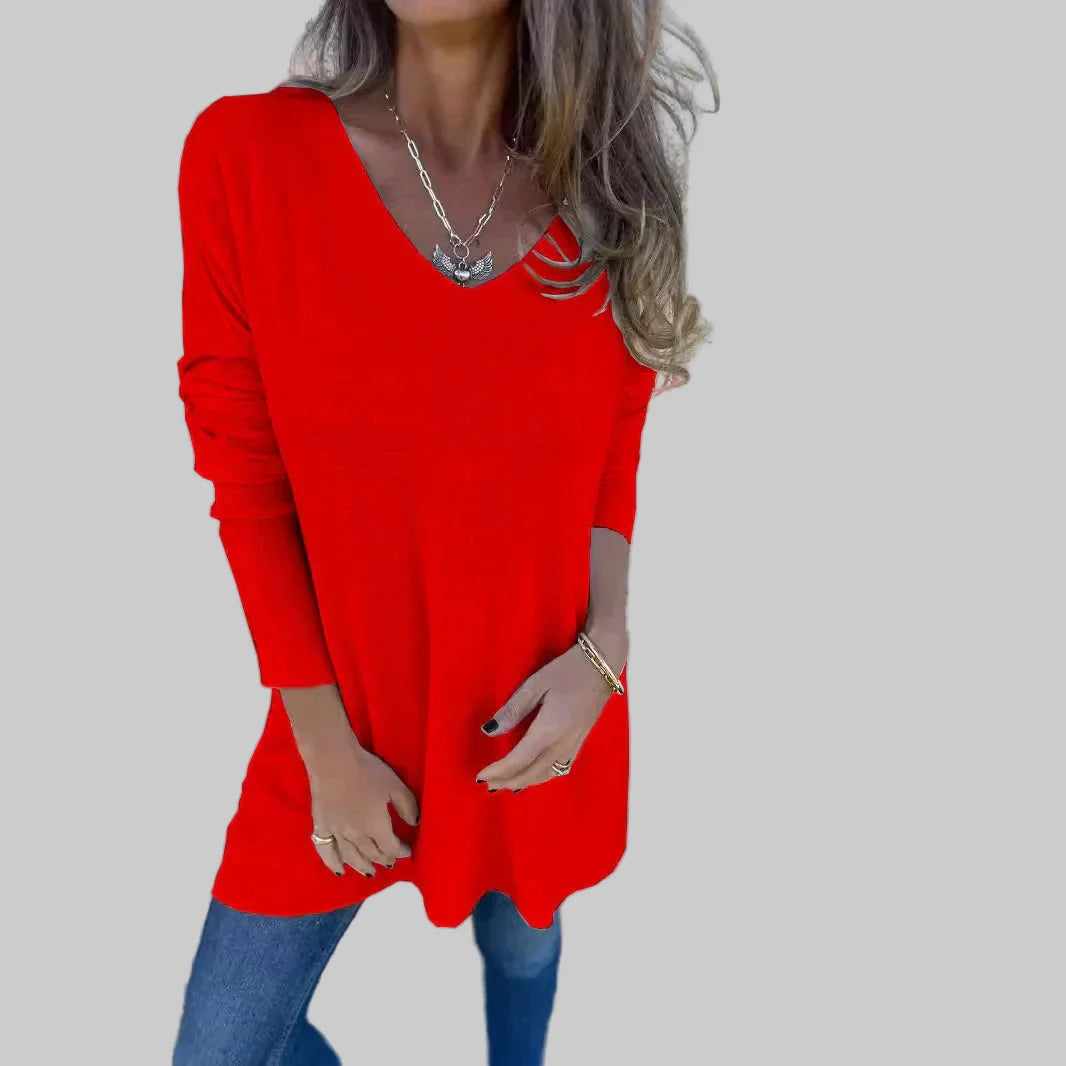 Jynae – Bequemes Oversize-Top für Damen mit V-Ausschnitt – Ansicht 7
