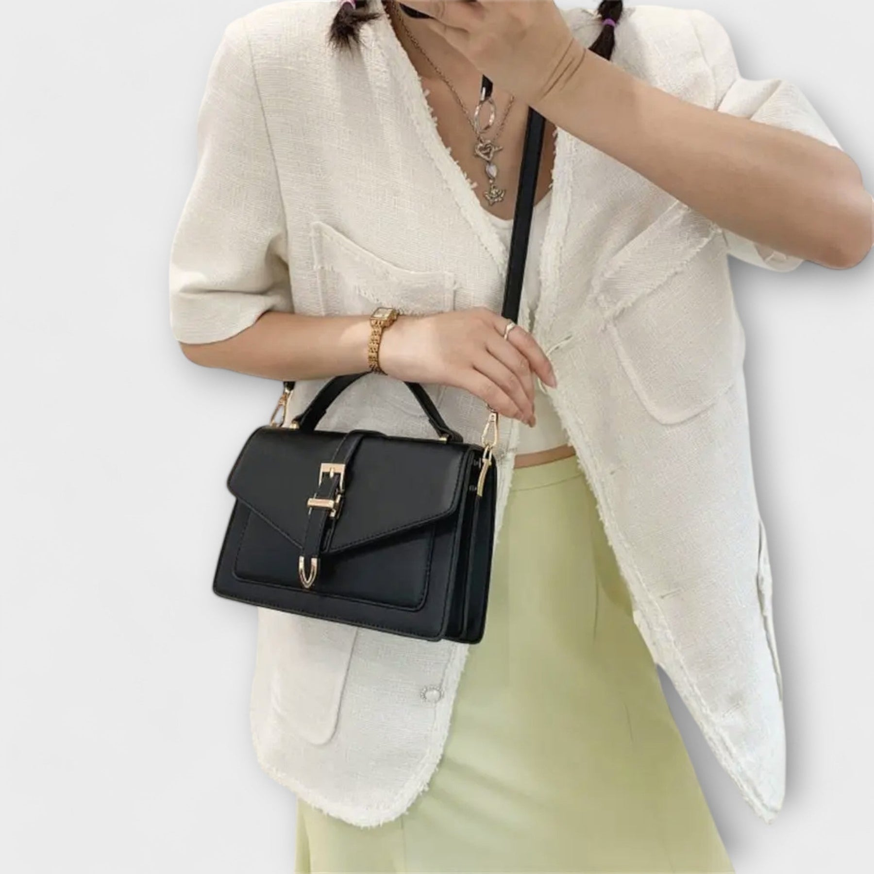 Polia – Klassische Schultertasche für Damen mit Klappe – Ansicht 4