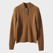 Liza – Kaschmirpullover für Damen mit Zopfmuster und Knöpfen – Ansicht 17