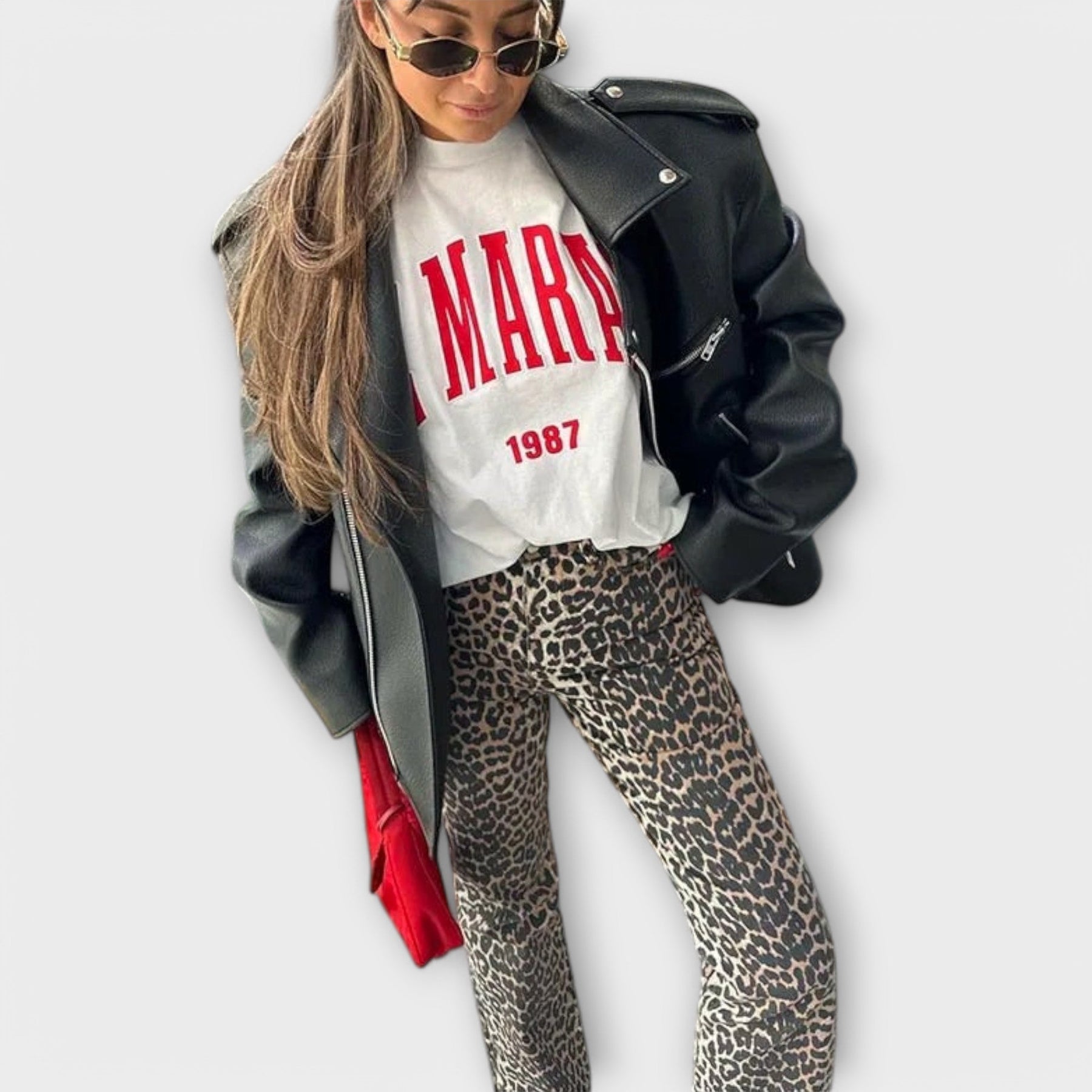 Vintage-Damenjeans Chandra mit Leopardenmuster – Ansicht 4